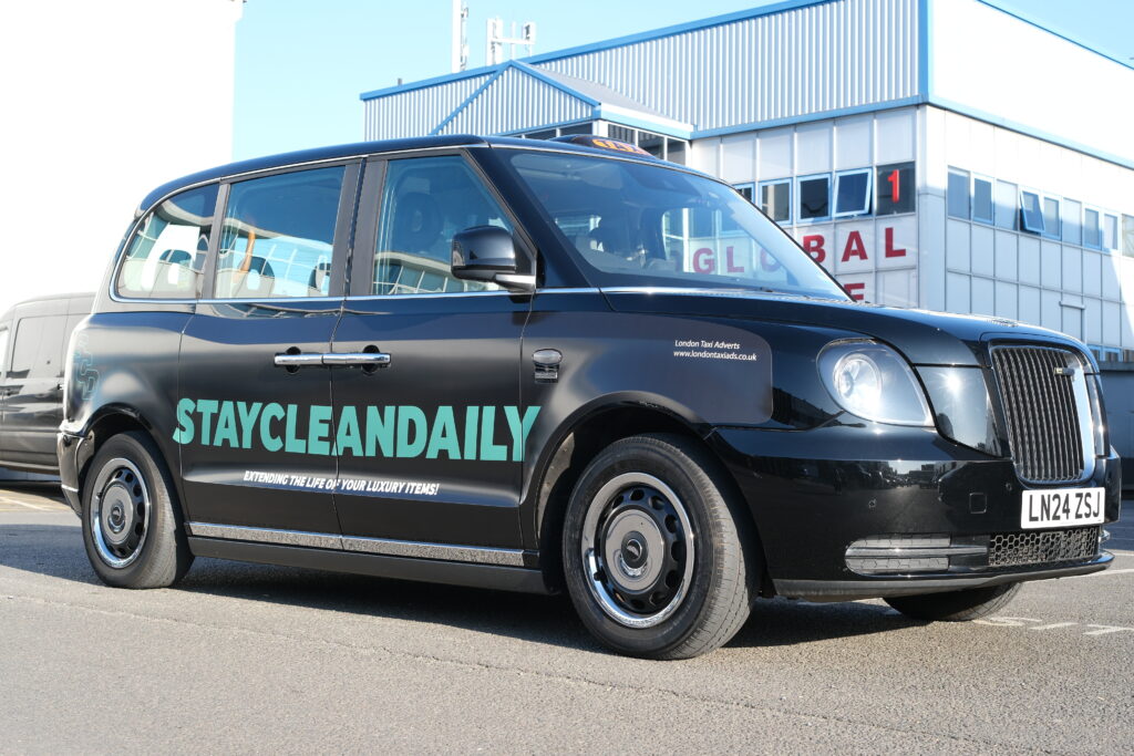 The Stay and Clean Daily Taxi ads on the London taxi advertising campaign