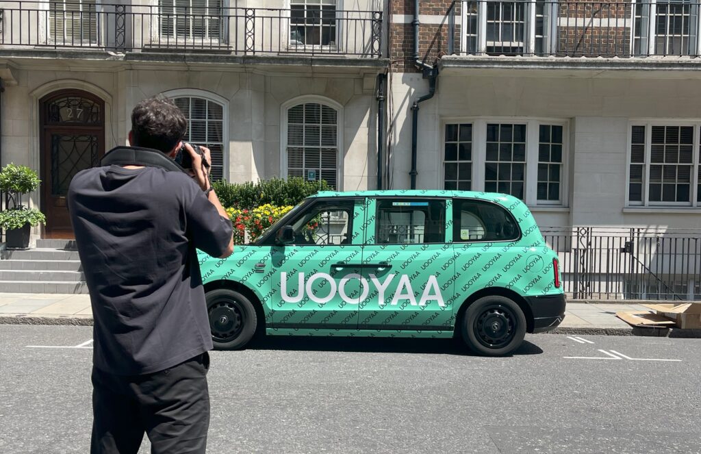 London Taxi Advertising Photo Shoot for Uooyaa by London Taxi Adverts