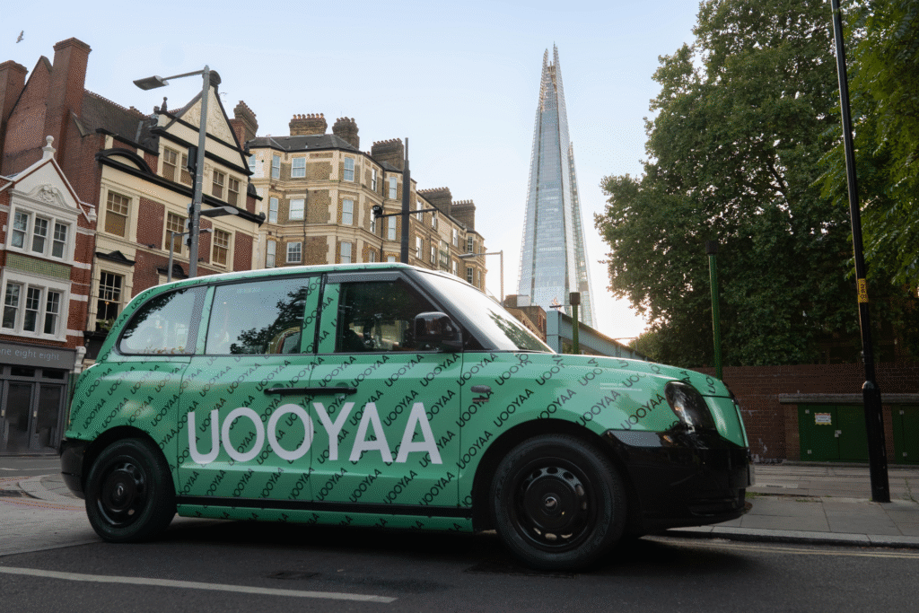London Taxi Advertising for Uooyaa by london taxi adverts